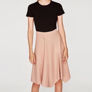 SOLD Zara Pink Blush Asymmetric Cape Like Skirt S